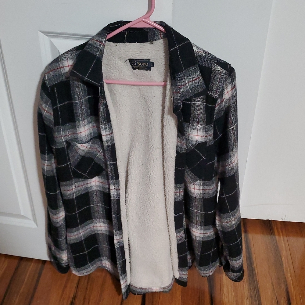 Ci Sono Black and White Checkered Jacket with Soft Lining